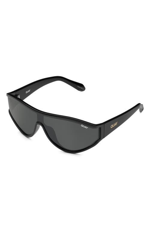 Shop Quay Secret Set 48mm Polarized Shield Sunglasses In Black/black Polarized