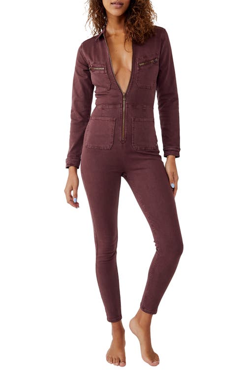 Free People We the Free Lennox Long Sleeve Jumpsuit in Bitter Barks