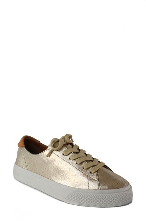 B*O*G COLLECTIVE Miranda Low Top Platform Sneaker in Gold Tumbled Leather