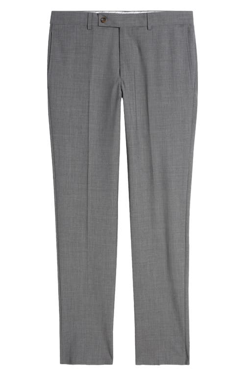 Jack Victor Patrick Flat Front Stretch Wool Dress Pants In Medium Grey