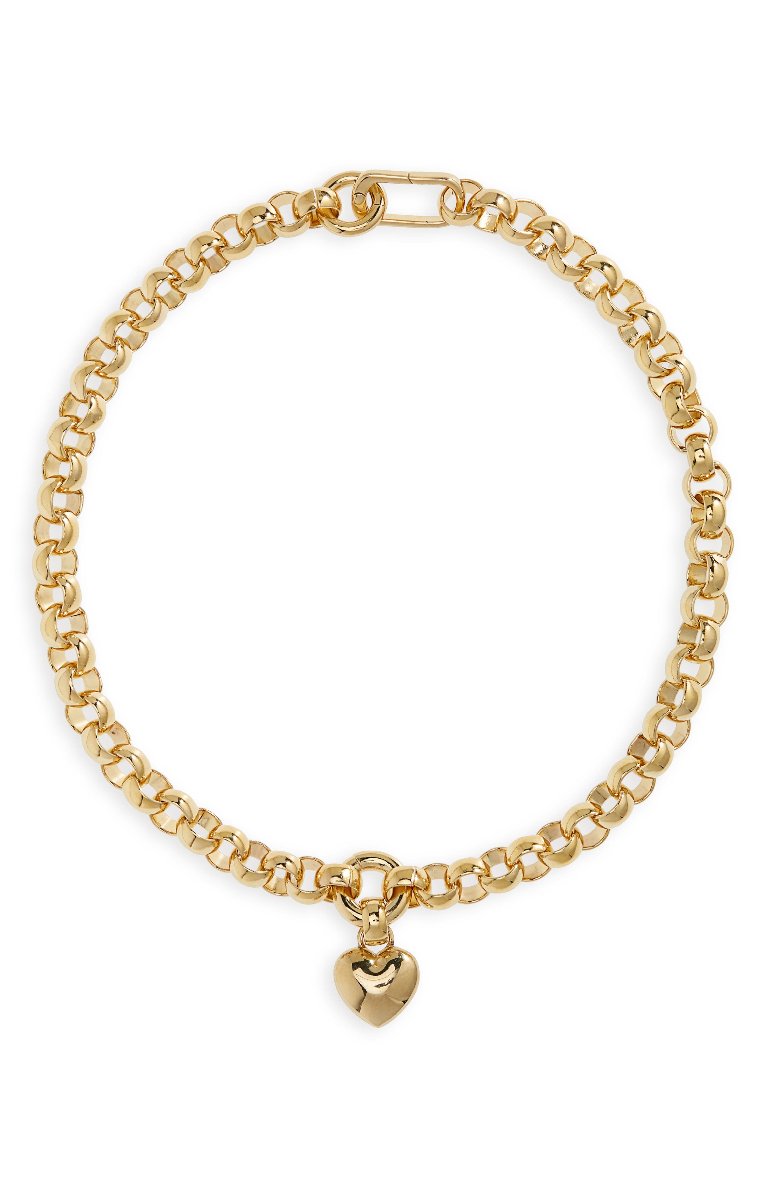 Laura Lombardi Amorina Heart Pendant Necklace in 14Kt Gold Plated at Nordstrom
