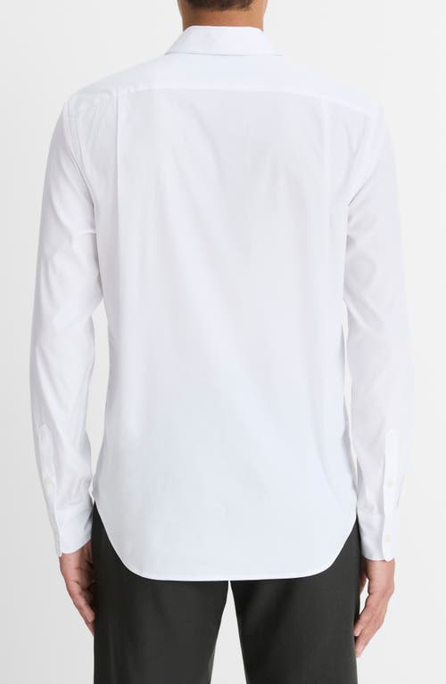 Vince Stretch Cotton Blend Button-up Shirt In White