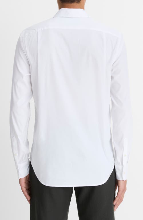 Shop Vince Stretch Cotton Blend Button-up Shirt In White