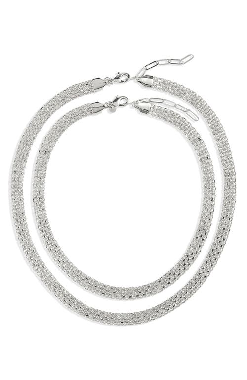 Panther Chain Layered Necklace in Rhodium