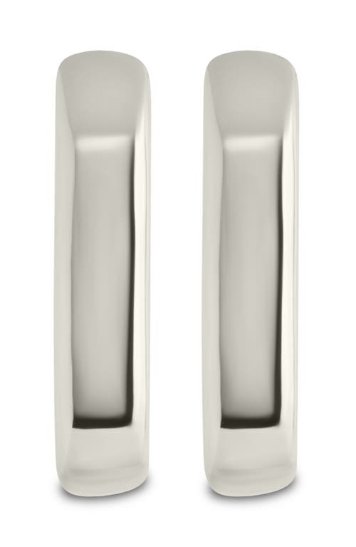 Sterling Forever Annika Polished Square Huggie Hoop Earrings In Silver