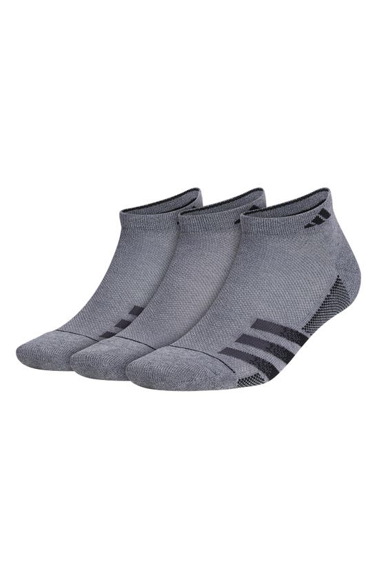 Adidas Originals Superlite Stripe Low Cut Socks In Grey/ Black/ Night Grey