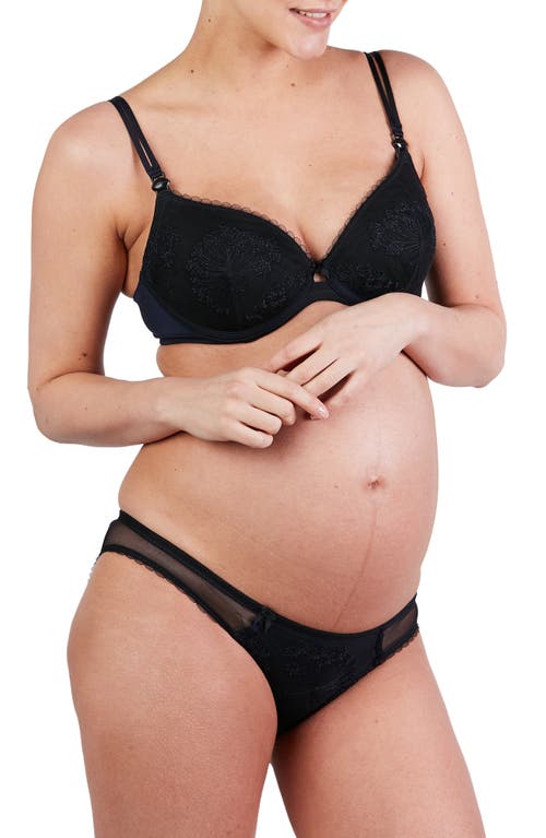 Louise Embroidered Maternity/Nursing Bra in Marine