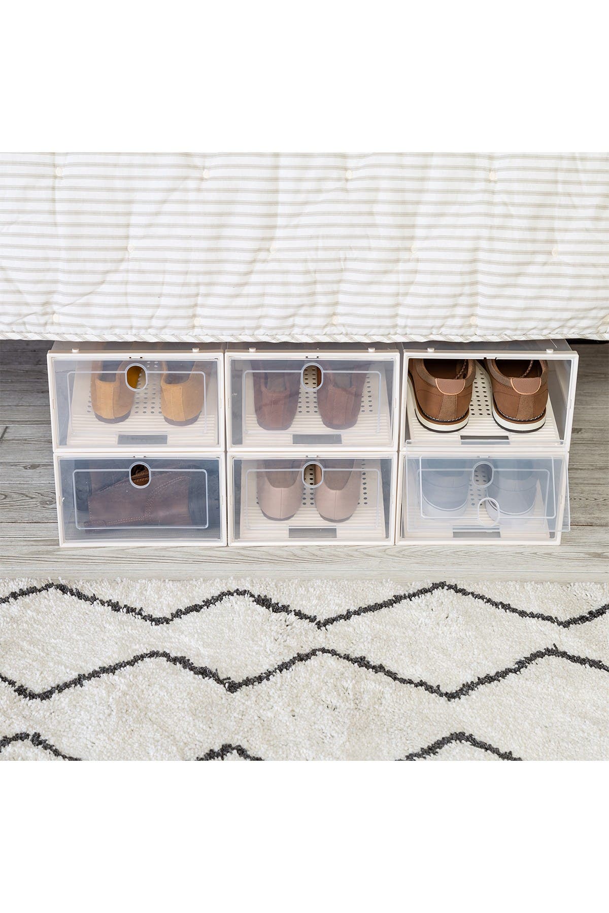 Honey-can-do Stackable Clear Plastic Shoe Box Storage