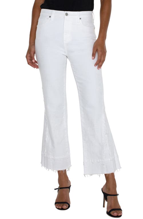 Liverpool Los Angeles Hannah Frayed High Waist Crop Flare Jeans Bright White at Nordstrom,