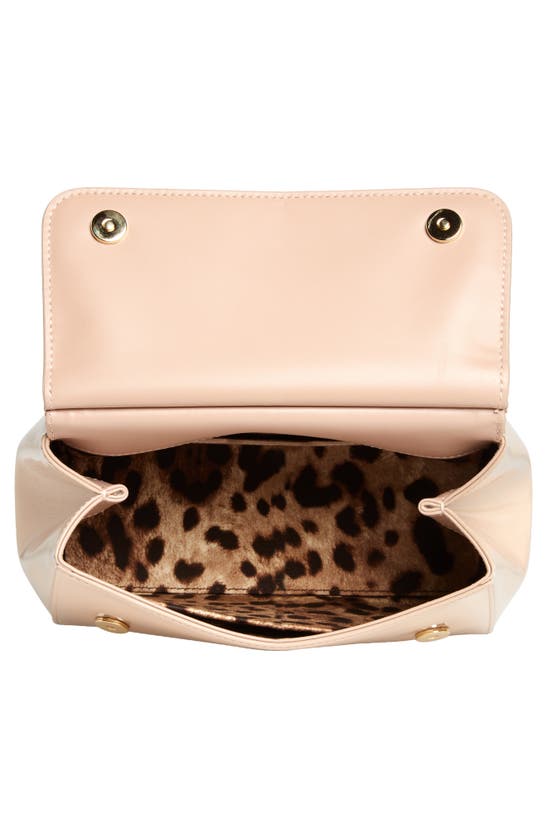 Shop Dolce & Gabbana Dolce&gabbana Small Sicily Patent Leather Handbag In 80412 Powder Pink 1