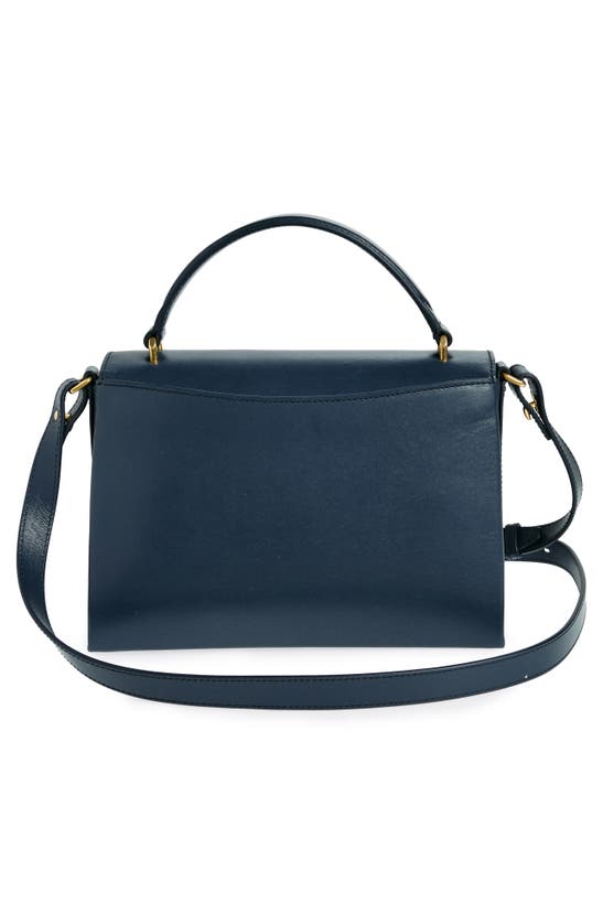 Mulberry Lana High Gloss Leather Top Handle Bag In Night Sky