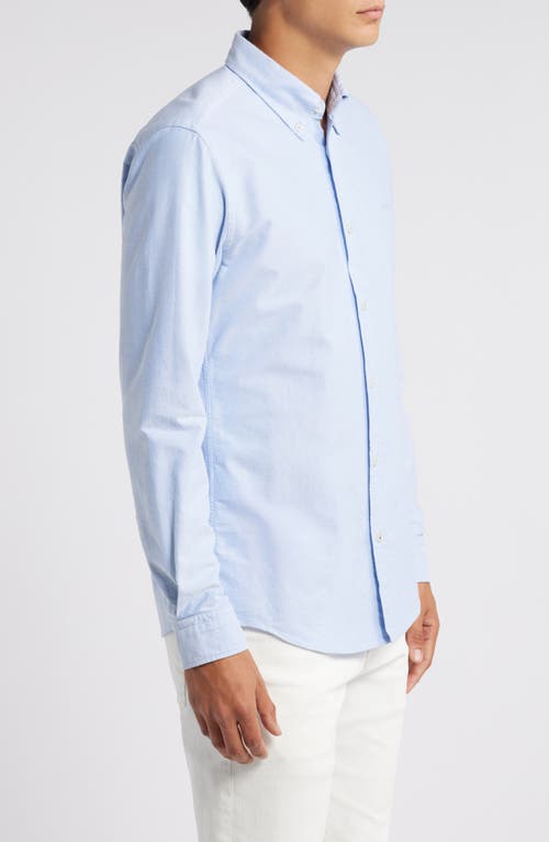 Shop Hugo Boss Boss Roan Solid Button-down Shirt In Light Blue