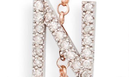 Meshmerise Diamond Initial Bezel Bracelet In Rose-n