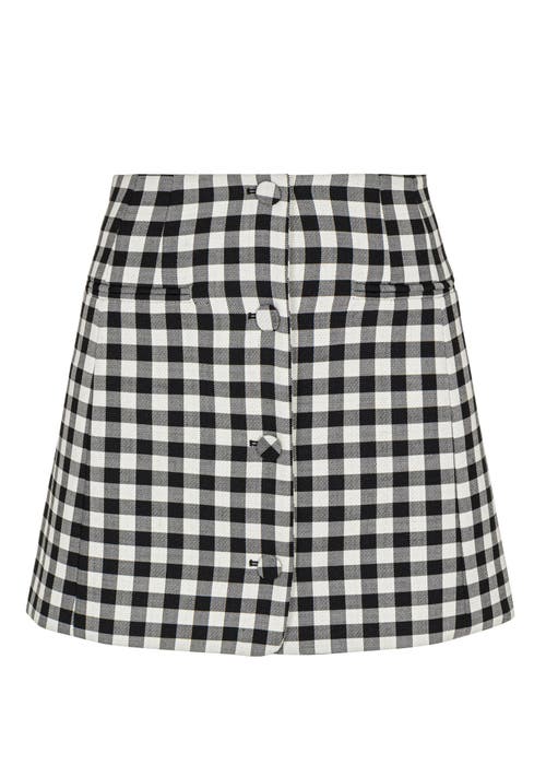 REBECCA TAYLOR REBECCA TAYLOR PHILLIPA CHECK BUTTON FRONT SKIRT