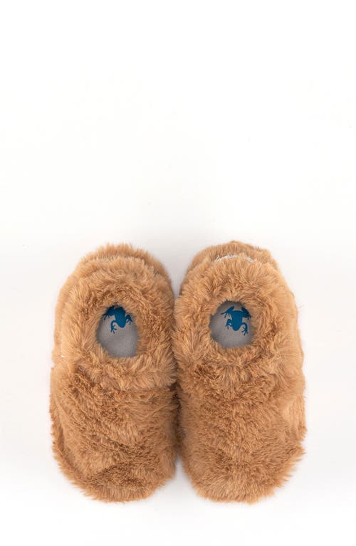 Hopfrög Kids Furry Furry Faux Fur Slipper In Chestnut