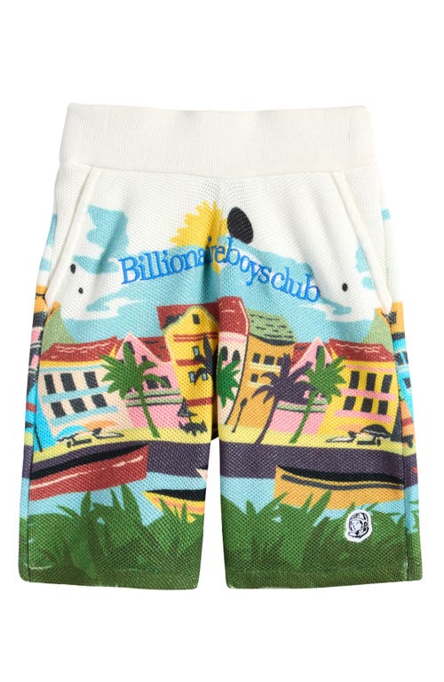 Shop Billionaire Boys Club Kids' Palmas Cotton Mesh Shorts In White