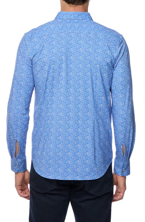 Shop Robert Graham Boden Tailored Fit Check Cotton Knit Button-up Shirt In Blue