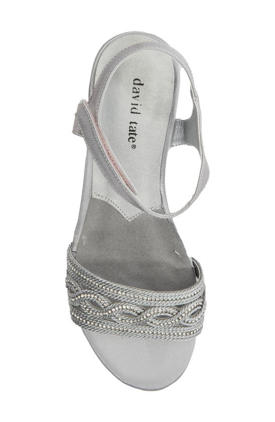 David Tate Indigo Wedge Sandal In Silver