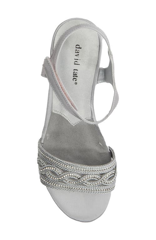 David Tate Indigo Wedge Sandal In Silver