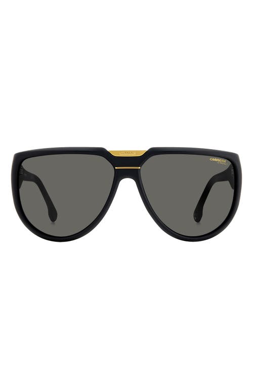 Carrera Eyewear 62mm Oversize Round Sunglasses in Matte Black /Grey