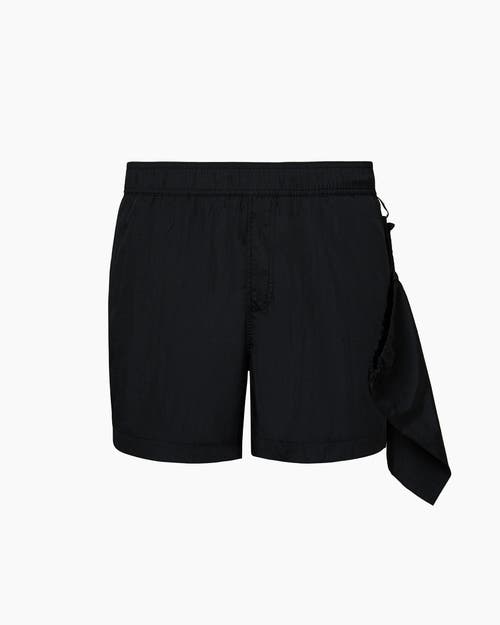 Onia Nylon Crinkle 5" Swim Trunk In Black