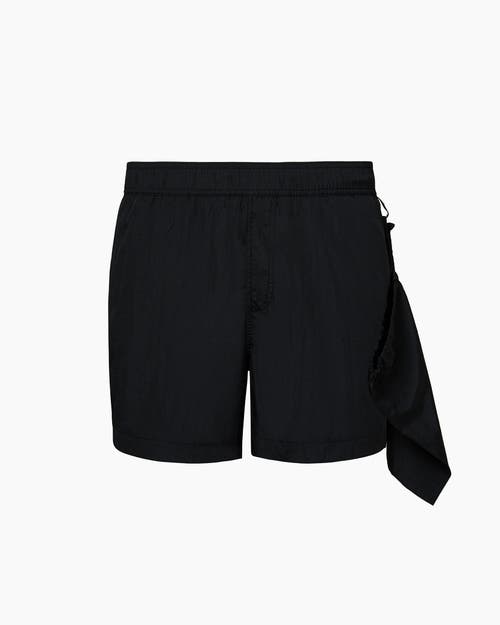 Shop Onia Nylon Crinkle 5" Swim Trunk In Black