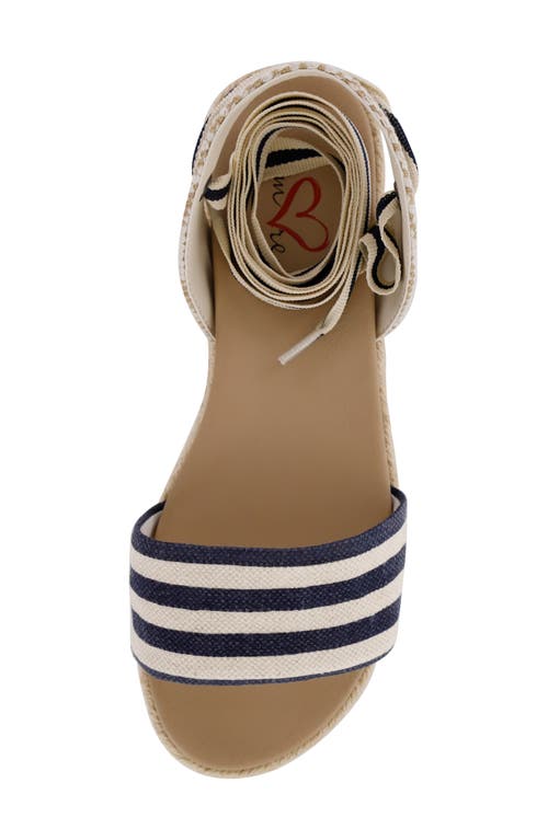 Shop Mia Amore Kenny Ankle Tie Sandal In Navy/natural