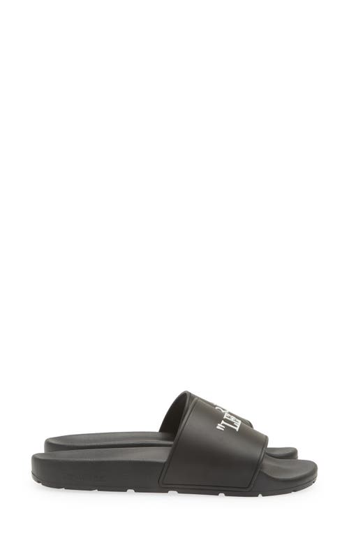 Shop Off-white Quote Slide Sandal In Black-white