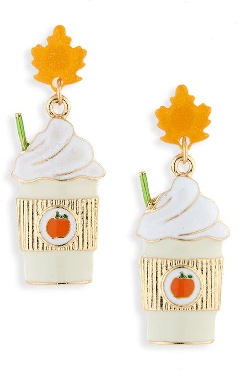 Iced Pumpkin Spice Latte Drop Earrings