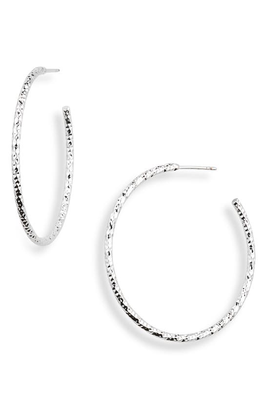 Shop Nordstrom Rack Diamond Cut Hoop Earrings In Clear- Silver