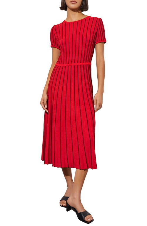 Ming Wang Stripe A-Line Midi Sweater Dress at Nordstrom,