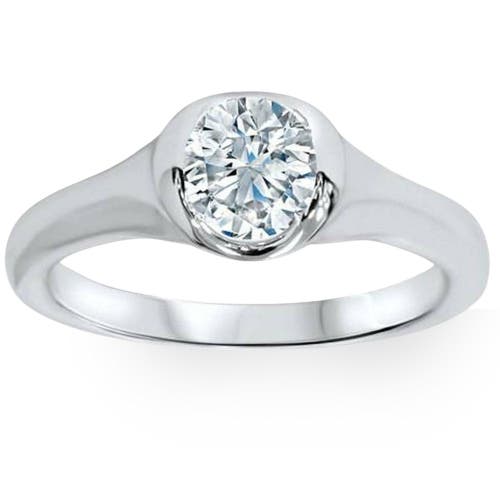 Bliss Diamond 3/4ct Bezel Solitaire Lab Grown Diamond Engagement Ring 14k Gold In 14k White Gold