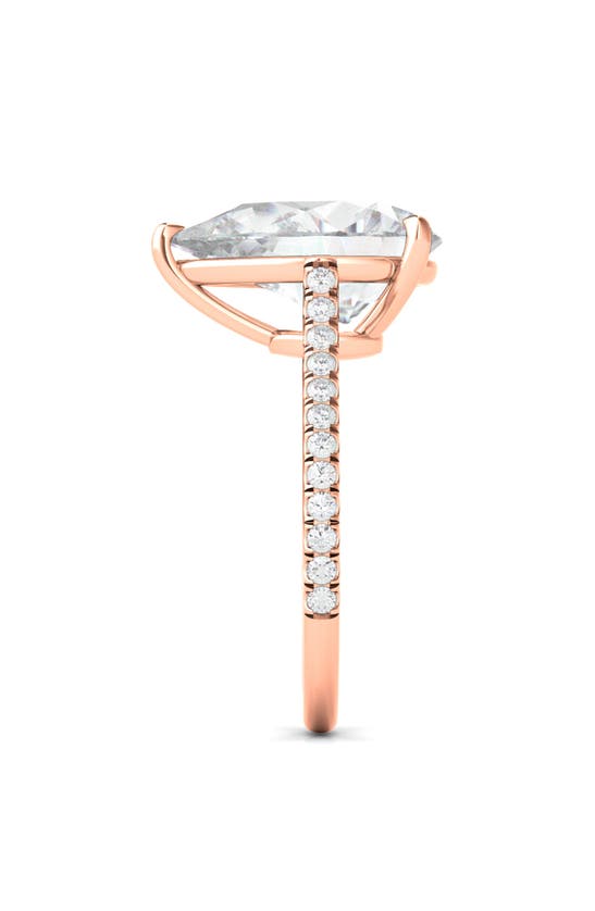 Shop Hautecarat Pear Cut & Pavé Lab Created Diamond 18k Gold Ring In 18k Rose Gold