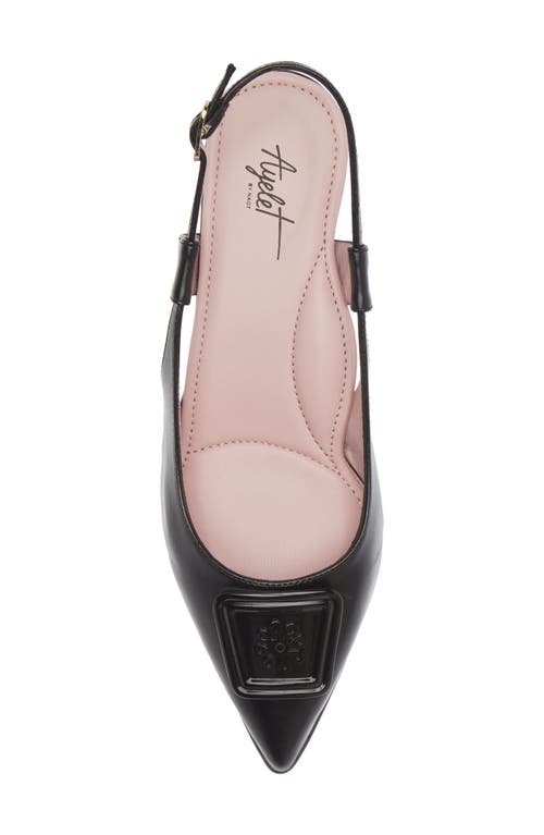 Naot Amber Pointed Toe Slingback Pump In Black Sheen Leather