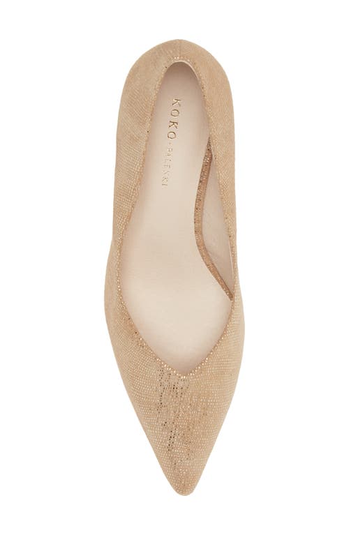 Shop Koko + Palenki Franky Pointed Toe Pump In Gold Twinkle Leather