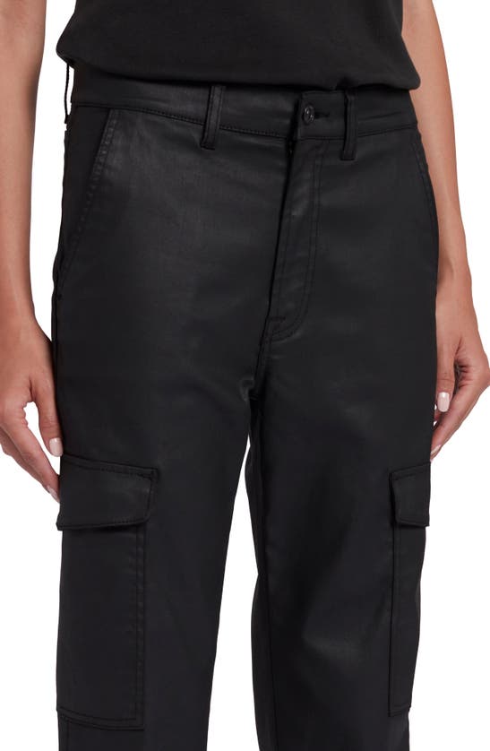 7 FOR ALL MANKIND 7 FOR ALL MANKIND LOGAN COATED HIGH WAIST ANKLE STRAIGHT LEG CARGO PANTS