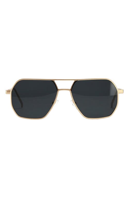 Nola 58mm Polarized Aviator Sunglasses in Black/Gold