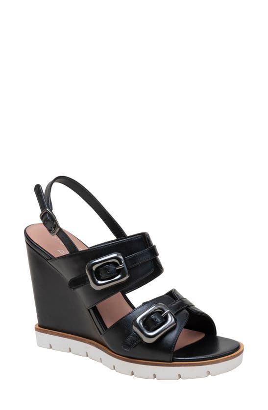 Shop Linea Paolo Elvie Slingback Wedge Sandal In Black