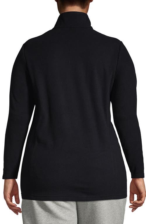 Shop Lands' End Plus Size Anyweather Fleece Quarter Zip Pullover In Black