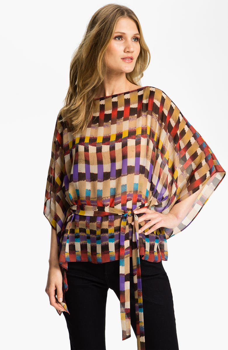 Chaus 'Desert Collage' Print Belted Top | Nordstrom