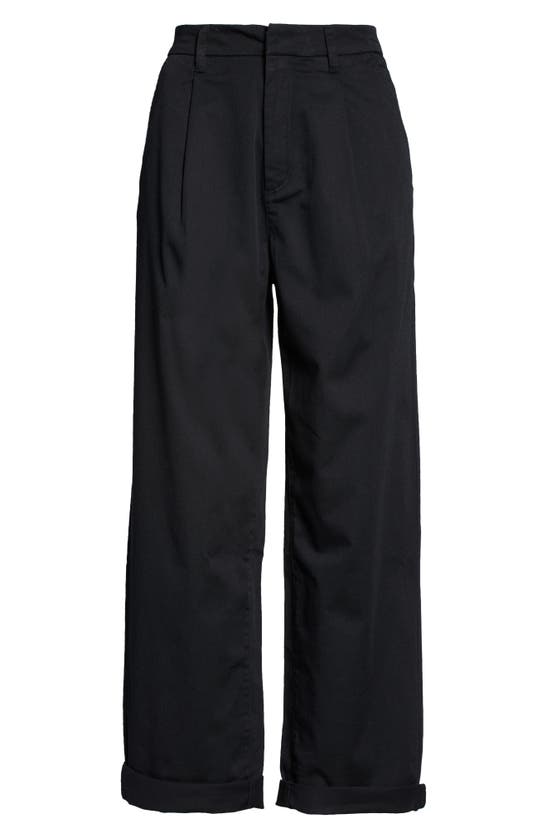 Brixton Victory High Waist Wide Leg Ankle Pants In Jet Black