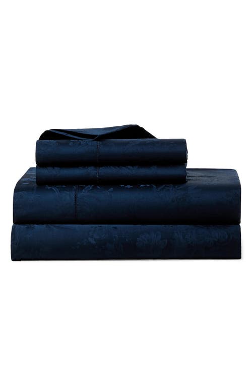 Ralph Lauren Bethany Floral Jacquard Sheet Set in Polo Navy at Nordstrom