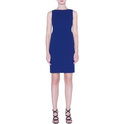 Akris Double Face Wool Crepe Sheath Dress, Blue