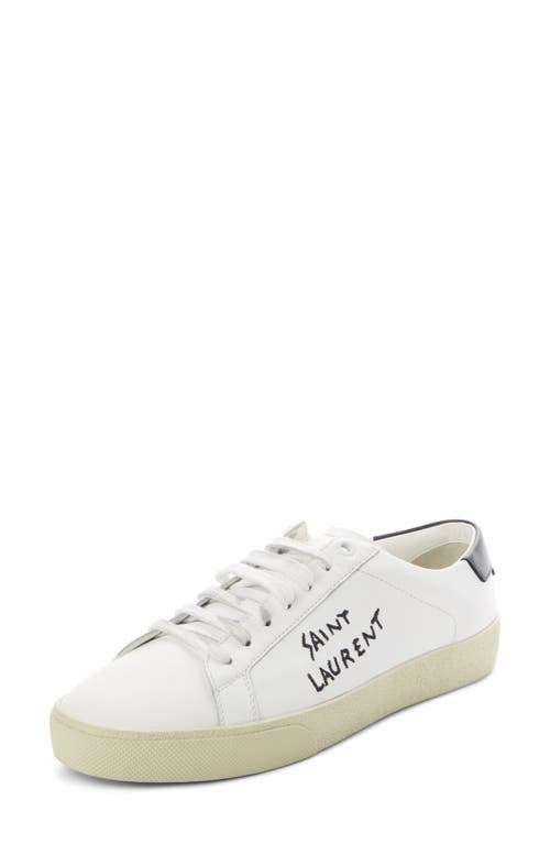 Shop Saint Laurent Court Classic Low Top Sneaker In White/black