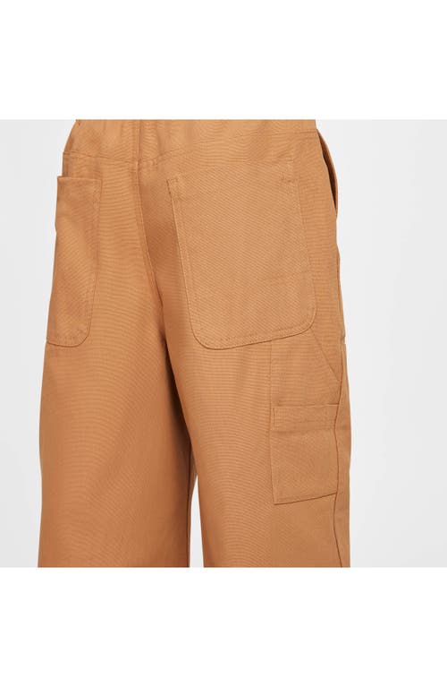 Shop Nike Kids' Sportswear Metro Carpenter Pants In Flax/white