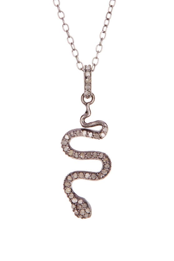Adornia Fine Coil Snake Champagne Diamond Pendant Necklace In Metallic