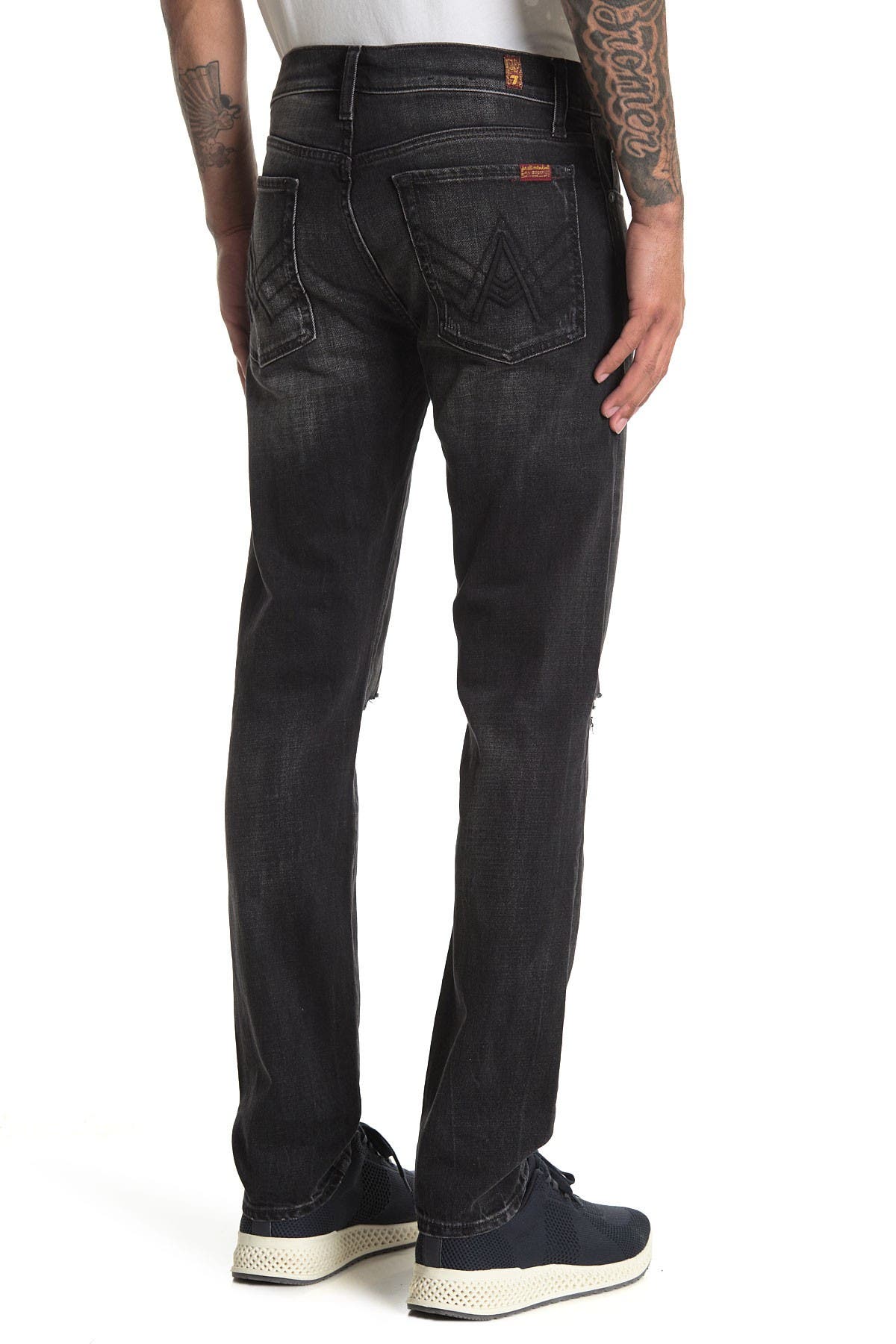 7 For All Mankind Paxtyn Distressed Skinny Jeans In Oxford2