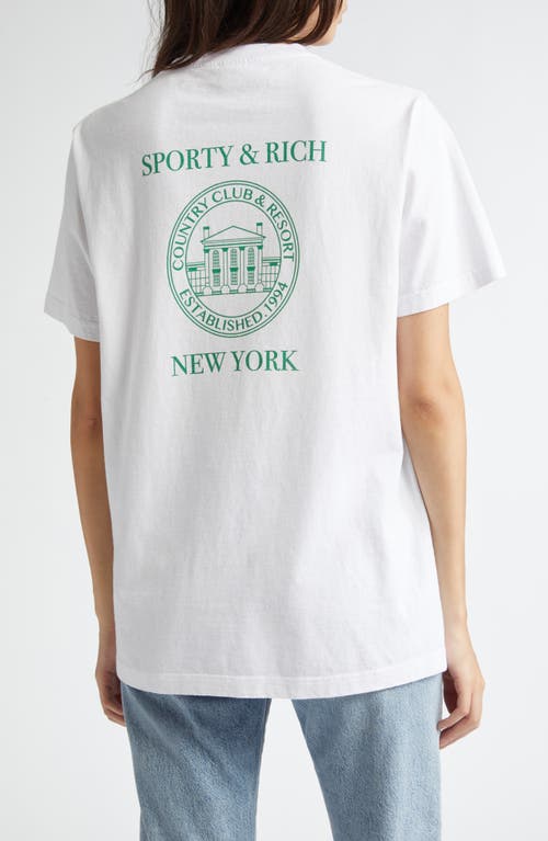 Shop Sporty And Rich Sporty & Rich Ny Resort Cotton Graphic T-shirt In White