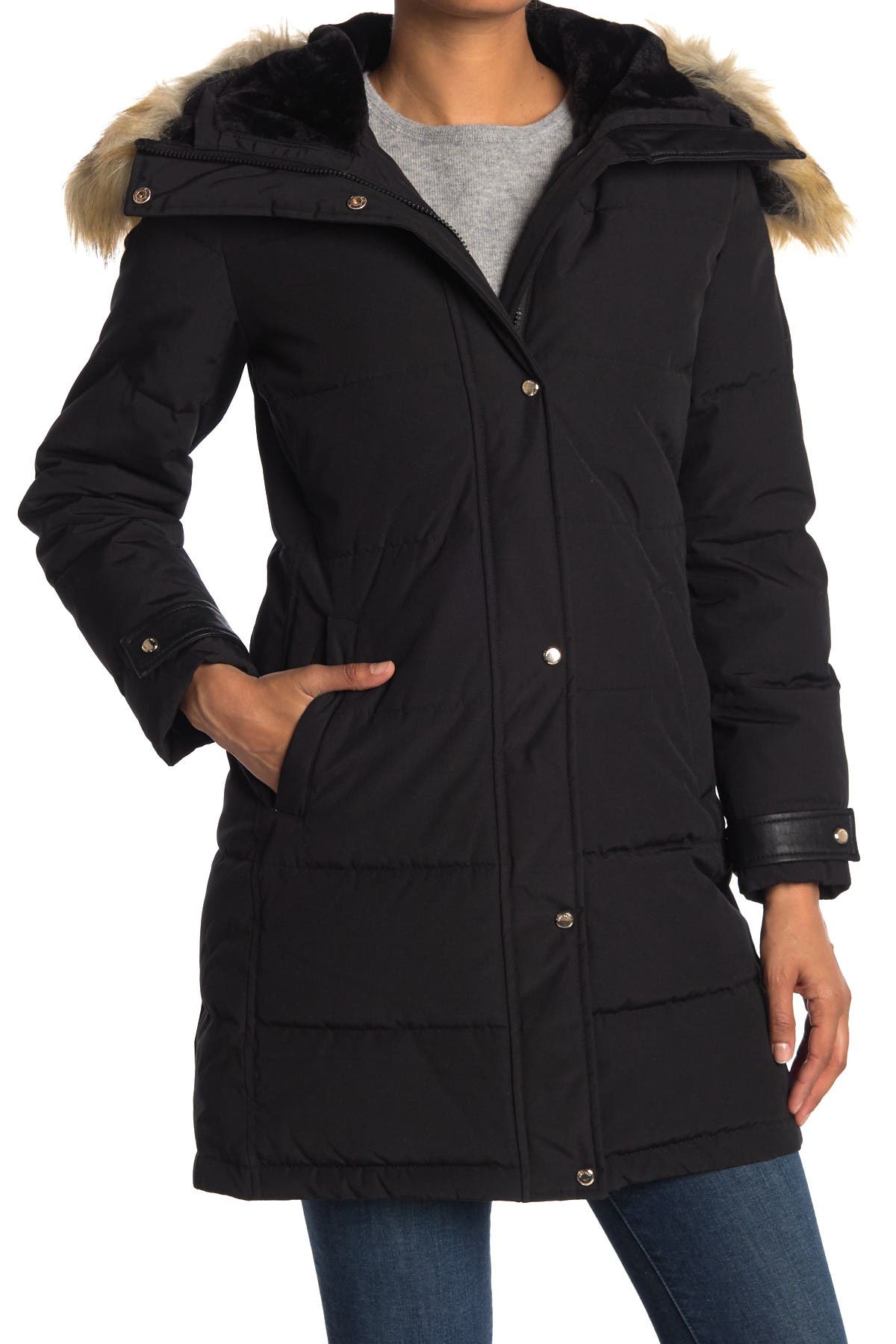 plus size nine west quilted puffer coat