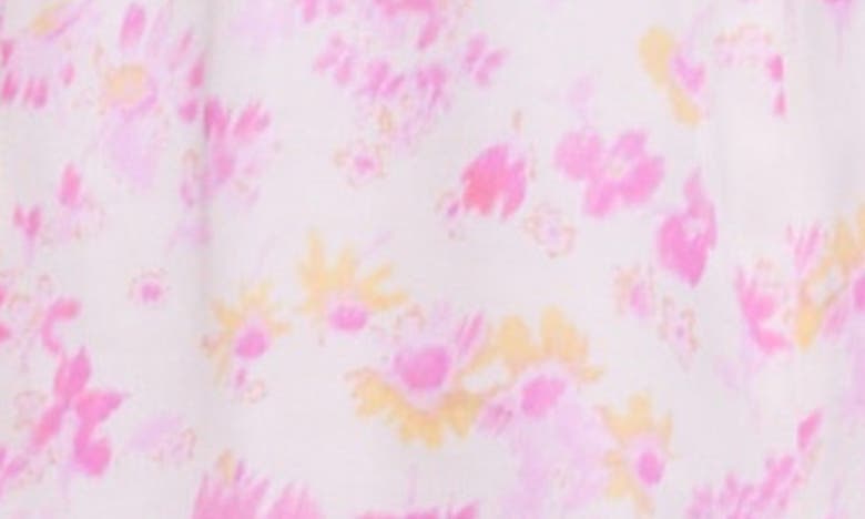 Shop Maje Romantik Floral Ruffle Sleeveless Minidress In Print Sunny Flower Pink
